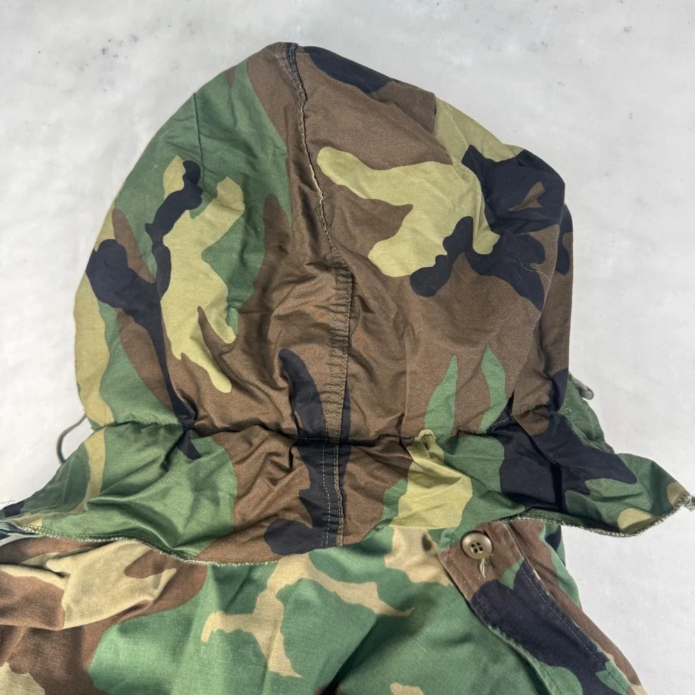 Vintage US Army M65 Field Jacket Mens M Woodland Camo Cold weather 90s & Liner
